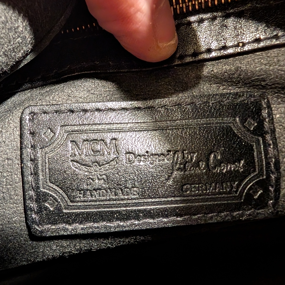 MCM Nylon & Leather Monogram Hobo Shoulder Bag - Picture 10 of 12